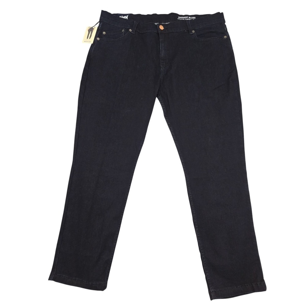Mugsy Jeans Men 42x30 Blue Darkest Blues Dark Wash 5 Pocket Denim Stretch NWT